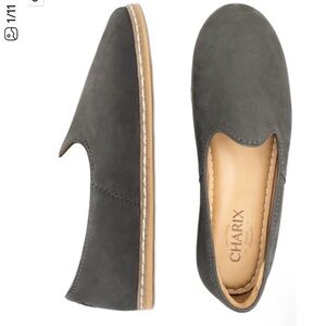 Charix Graphite Nubuck Leather Slip On Loafers Size 5/37